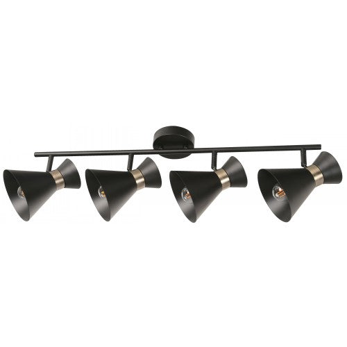 Lámpara Techo Reflectora Negro 4L E27 40W