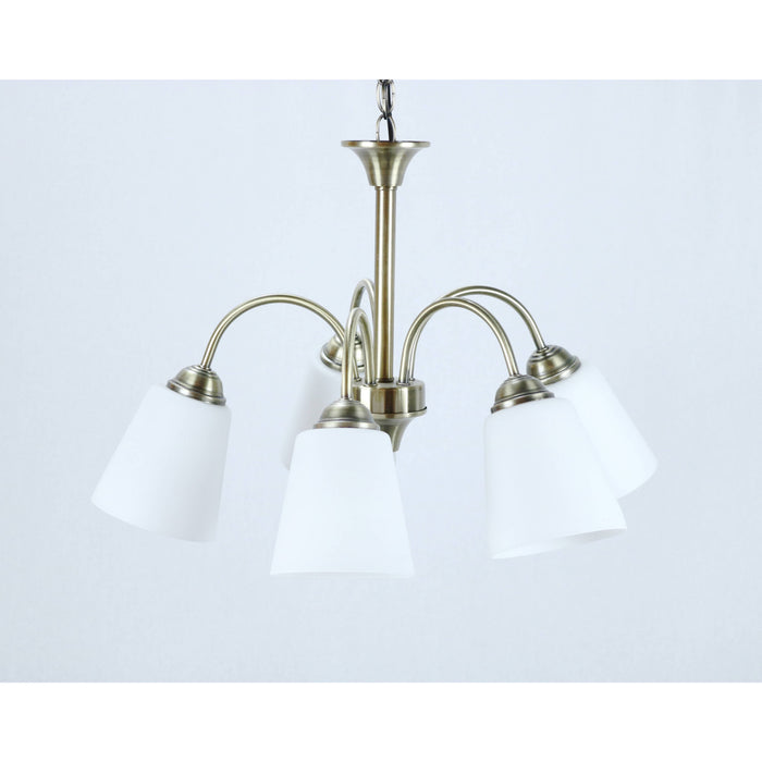 LAMP. COLGANTE BRONCE ANTIGUO 5L E27 60W