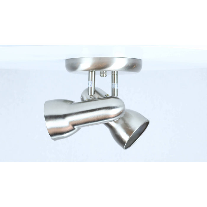 LAMP. TECHO REFLECTORA  NÍQUEL SATINADO 2L E27 60W