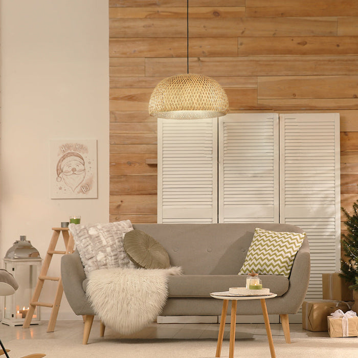 LAMP. COLGANTE CREMA 1L E27 60W