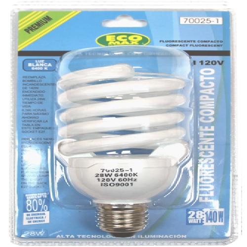 BOMBILLO CFL ESPIRAL E27 28W 6400K