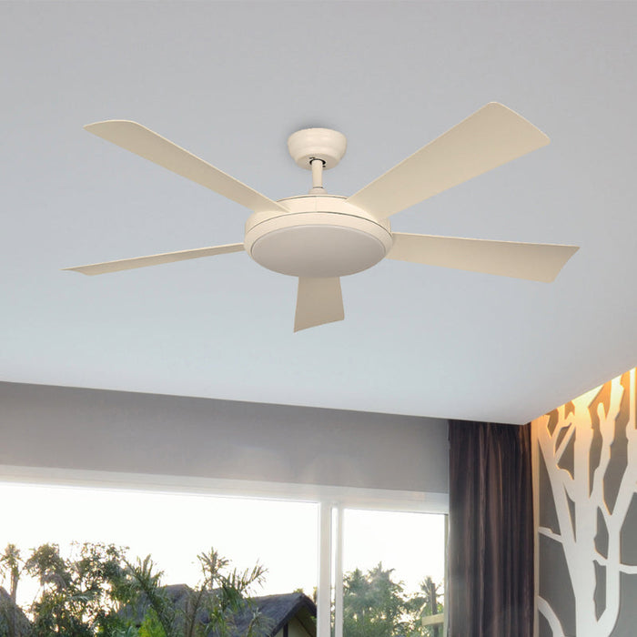 Ventilador Led De Techo 52" Blanco 36W 6000/4000/3000K Con Control Remoto (Dc Motor)