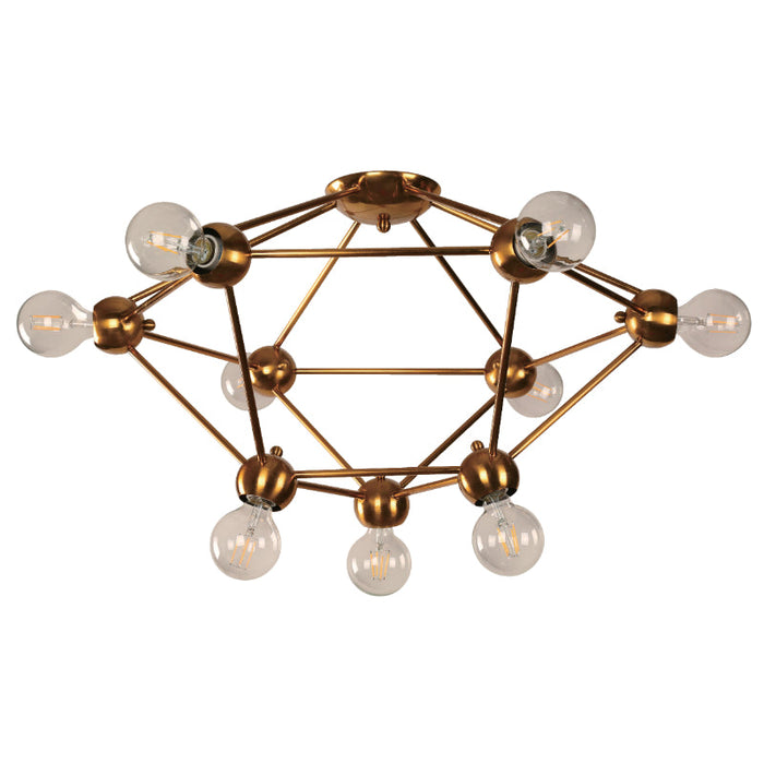 LAMP. TECHO BRONCE DORADO 9L E27 60W