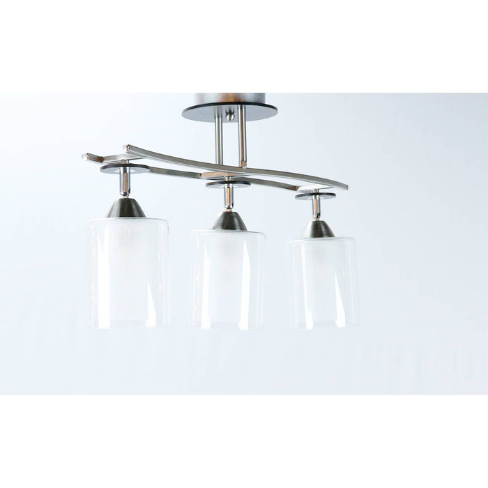 Lámpara Techo Níquel Satinado 3L E27 60W