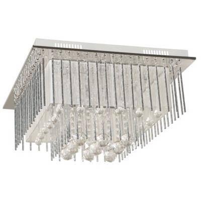 LAMP. TECHO CROMO 8L G4 20W (I/B) CONTROL REMOTO Y LUCES LED INCL.