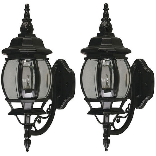 LAMP. EXT. PARED NEGRO 1L E27 100W 2 PIEZAS