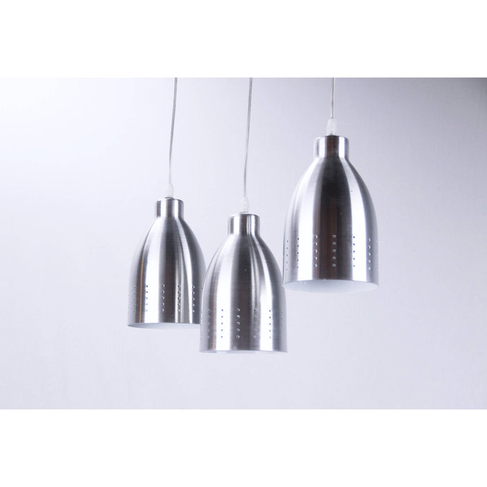 LAMP. COLGANTE NÍQUEL SATINADO 3L E27 60W