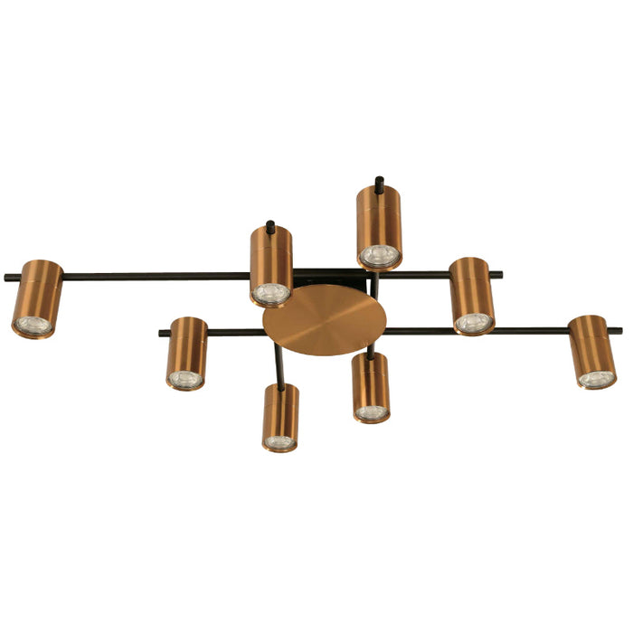 Lámpara Techo Cobre Y Negro 8L Gu10 7W