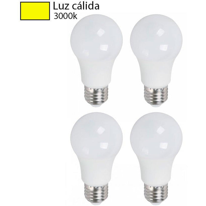 BOMBILLO LED A55 E27 7W 85-265V 3000K 4 PIEZAS