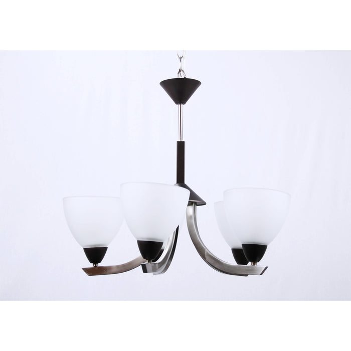 LAMP. COLGANTE NÍQUEL SATINADO 5L E27 60W