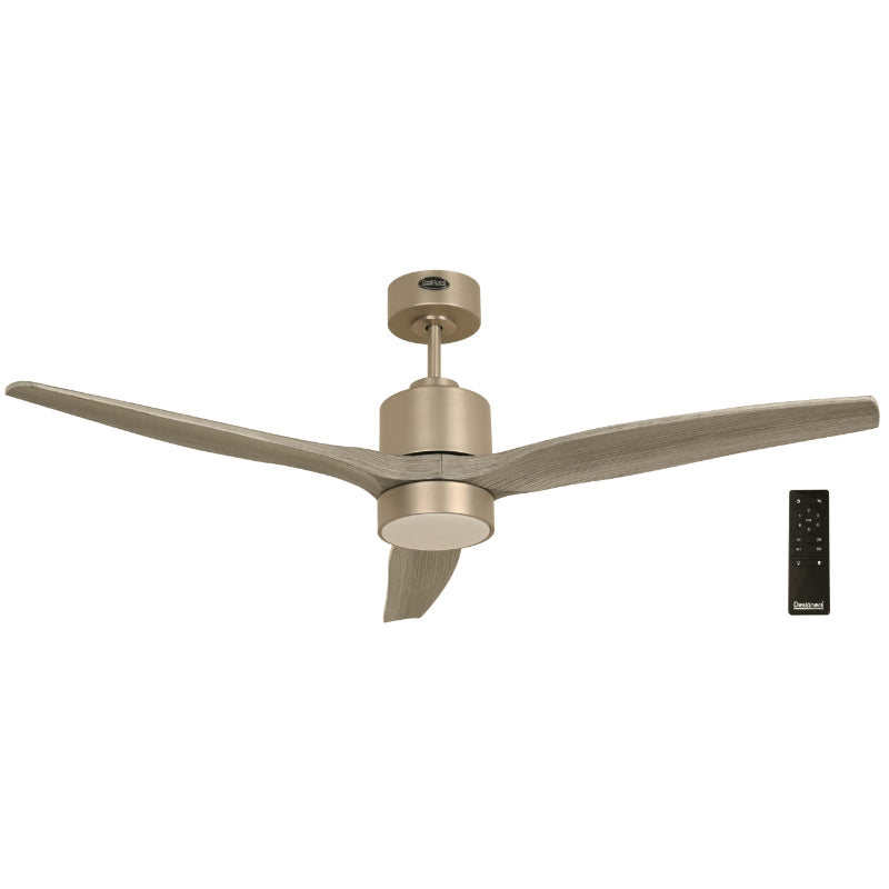 VENTILADOR LED DE TECHO NIQUEL 52" DC 18W 120V 3000/4000/6000K CONTROL REMOTO
