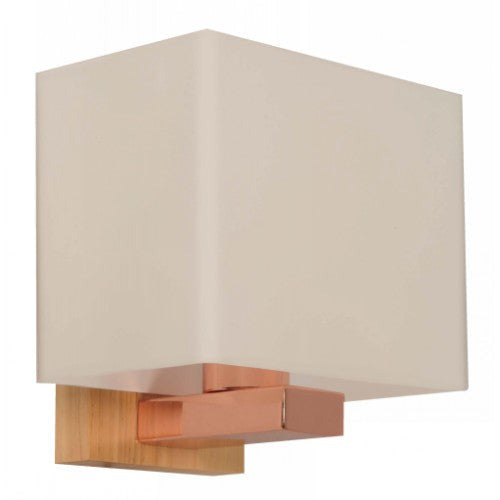 Lámpara Pared Madera+Cobre 1L E27 40W