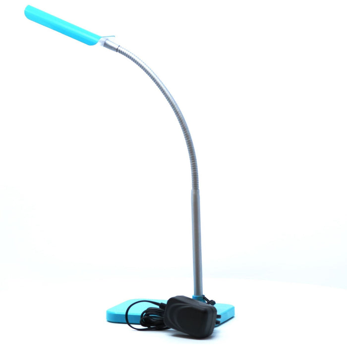 LAMP. LED ESCRITORIO AZUL Y PLATA 1L 3W 100-240V 6000K
