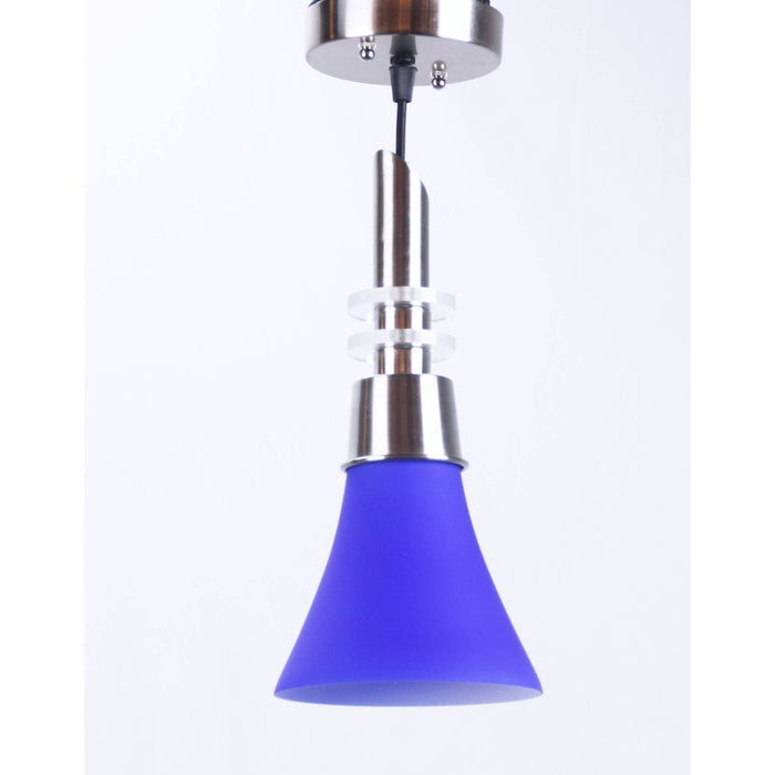 LAMP. COLGANTE AZUL 1L E27 60W