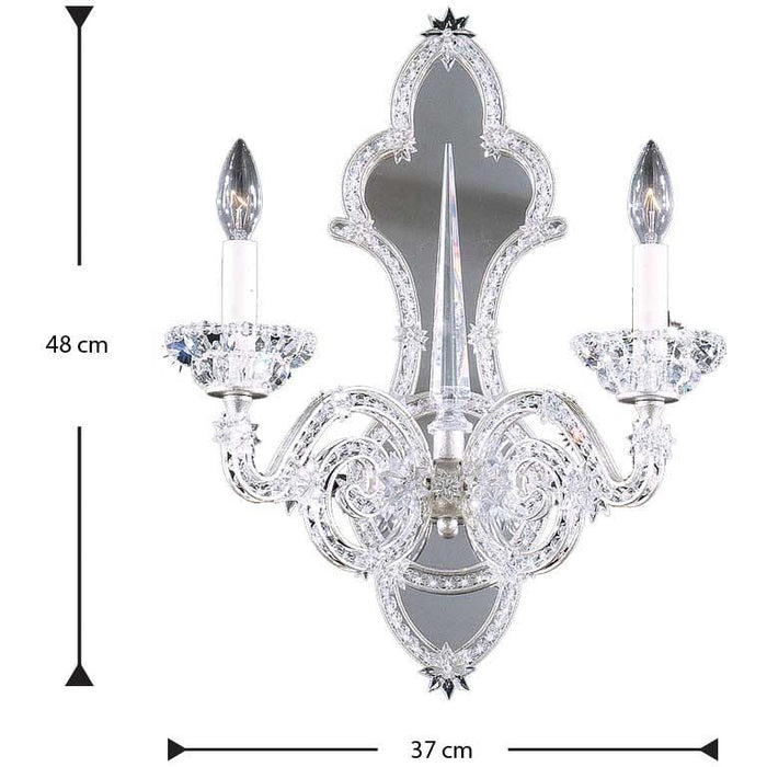 LAMP. PARED SCHEHERAZADE PLATEADO 2L E12 60W
