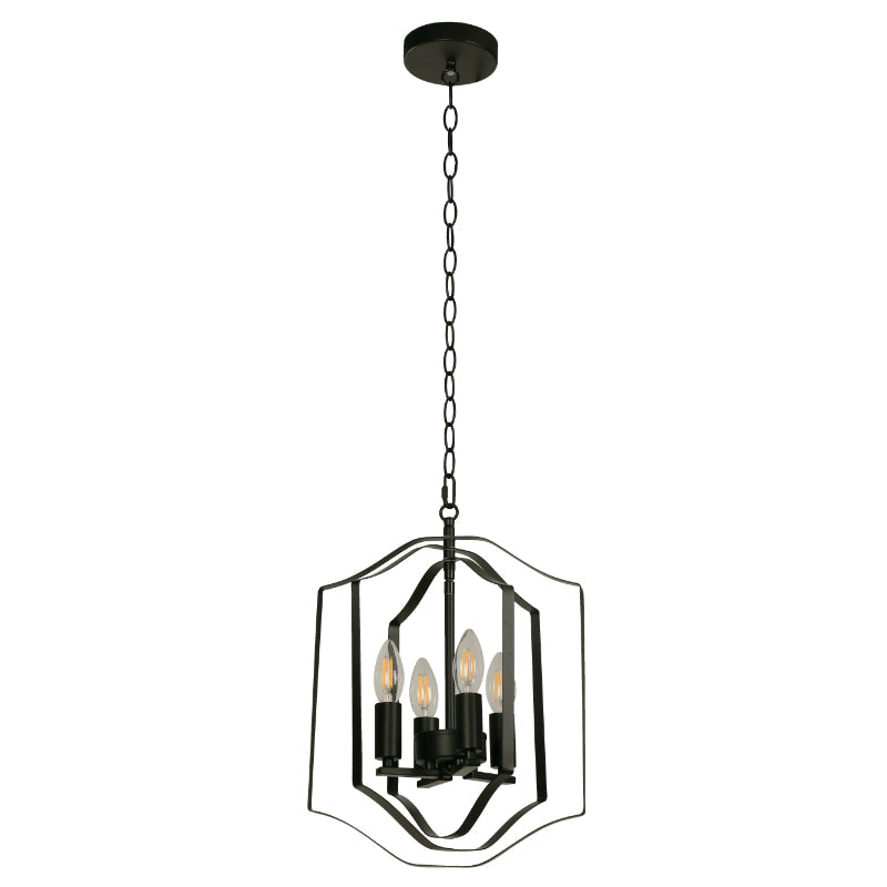 Lámpara Colgante Negro 4L E14 40W