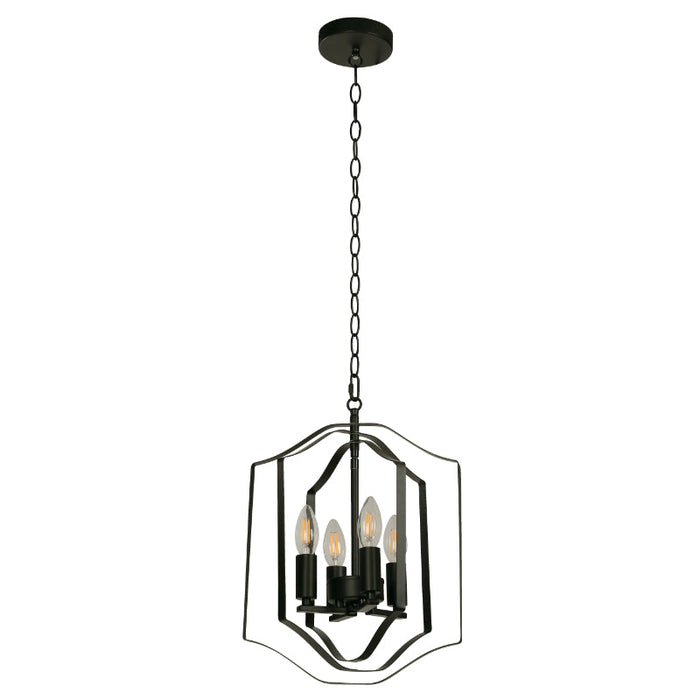 Lámpara Colgante Negro 4L E14 40W