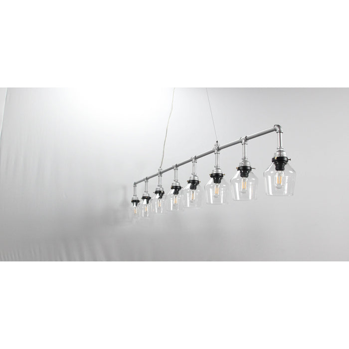 LAMP. COLGANTE NÍQUEL SATINADO 8L E27 40W