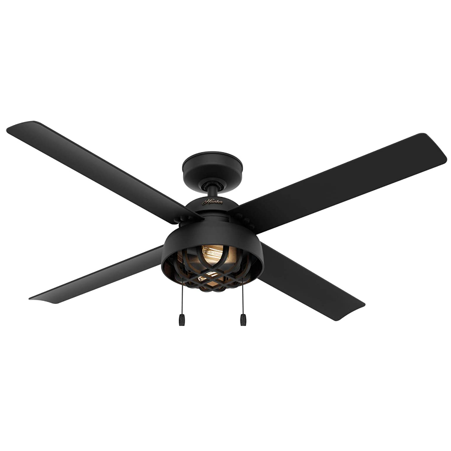 VENTILADOR EXT. DE TECHO SPRING MILL NEGRO 52" 2L E26 3.5W