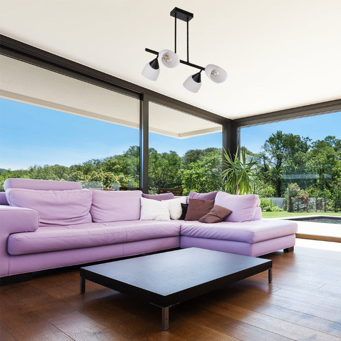 Lámpara Colgante Negro 4L E27 40W