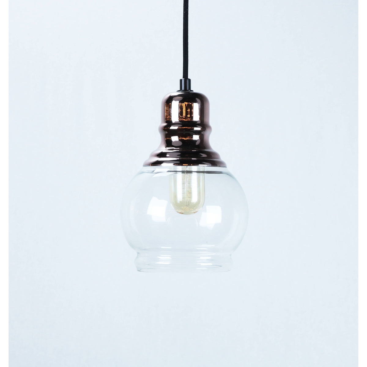 Lámpara Colgante Negro Y Bronce 1L E27 40W