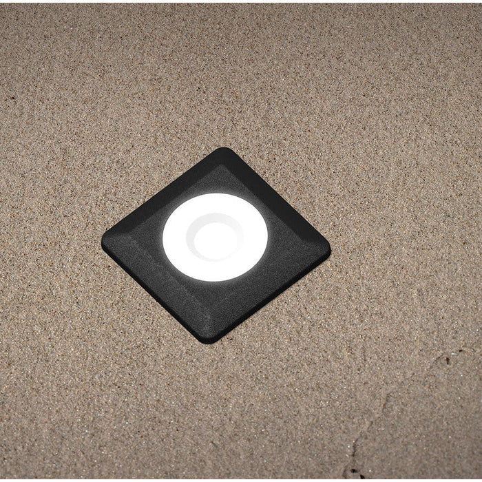 LAMP. EXT. EMPOTRABLE ALDO CUADRADO NEGRO 1L G9 1.7W