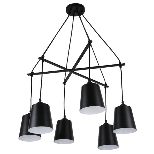Lámpara Colgante Negro 6L E27 40W