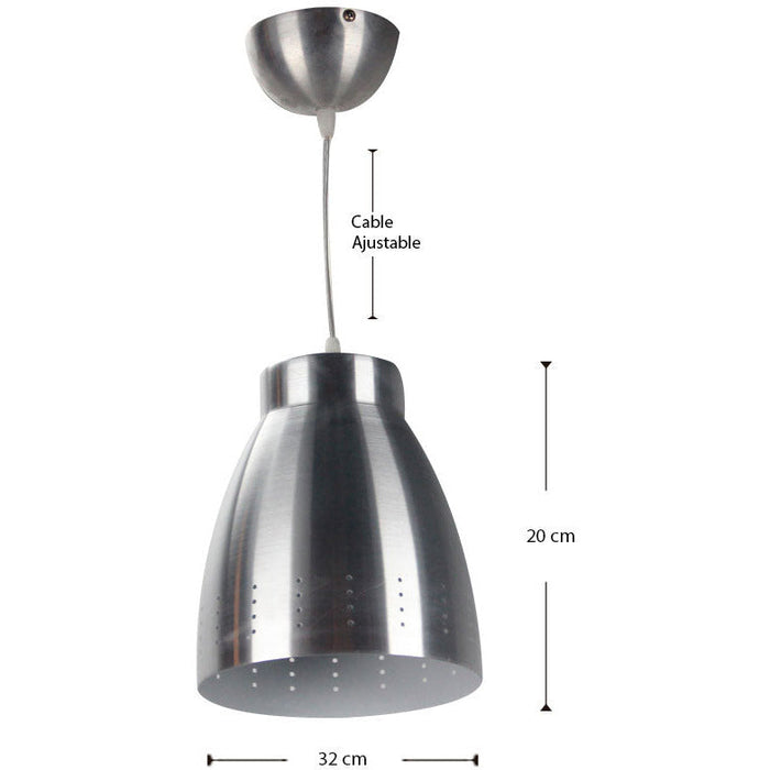LAMP. COLGANTE CROMO 1L E27 60W