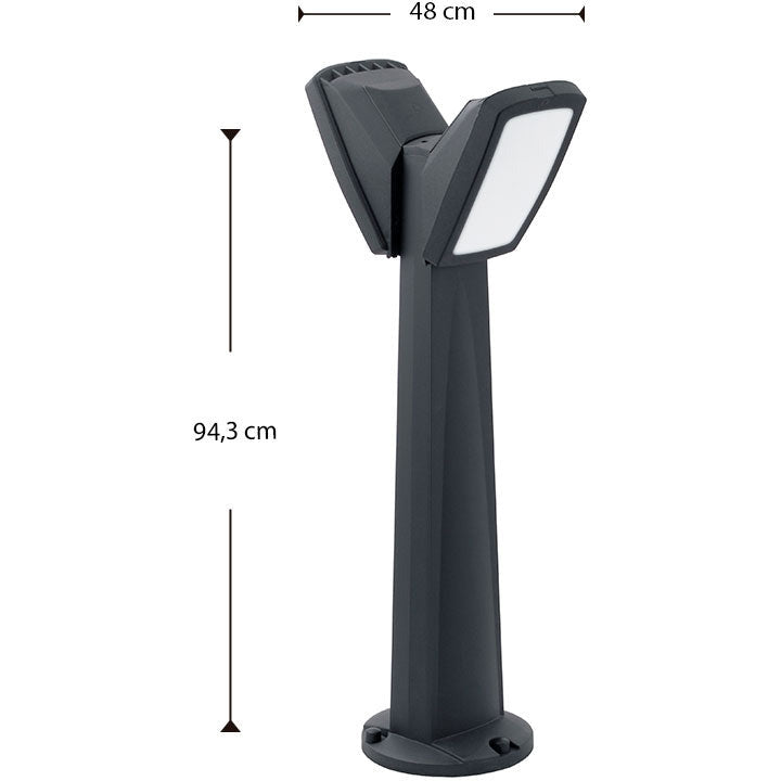 LAMP. EXT. POSTE PINELA NEGRO 2L GX53 20W