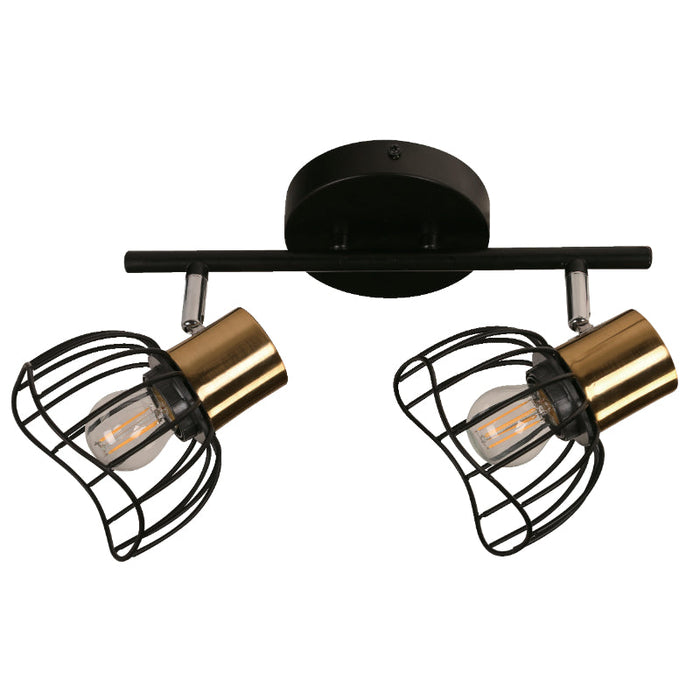 Lámpara Techo Reflectora Negro 2L E27 40W