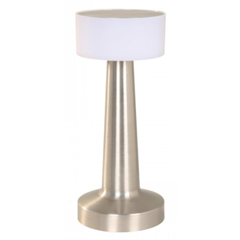 LAMP. LED DE MESA NIQUEL SAT. 4W 5V 1600/3000/6000K RECARGABLE CCT EN LA BASE