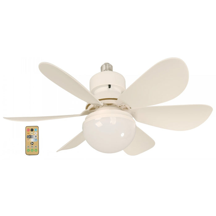 VENTILADOR MINI LED TECHO BLANCO DC 16" 11W 100-240V 3000K-6500K SOCKET E27 C/R