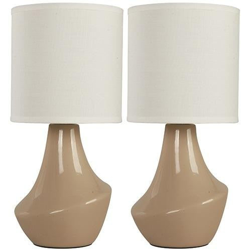 LAMP. MESA CREMA 1L E27 40W (2 PIEZAS)