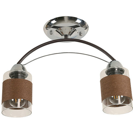 Lámpara Techo Cromo+Chocolate 2L E27 40W