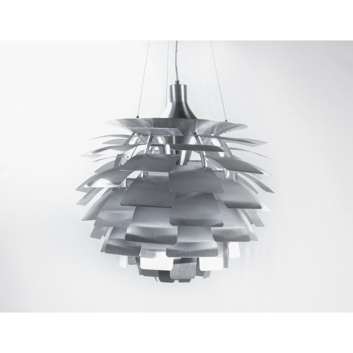 LAMP. COLGANTE PLATEADO 1L E27 100W