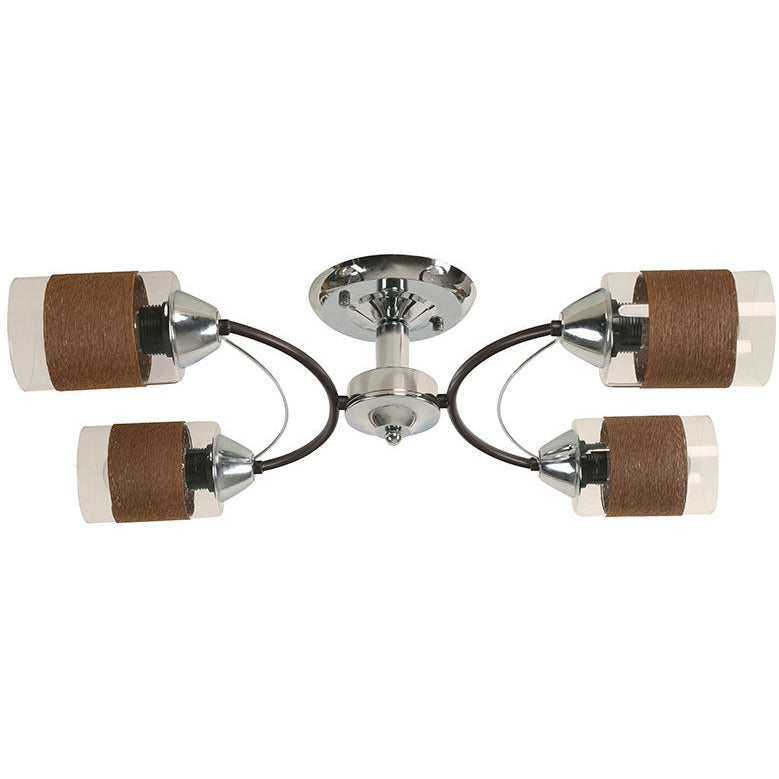 Lámpara Techo Cromo+Chocolate 4L E27 40W