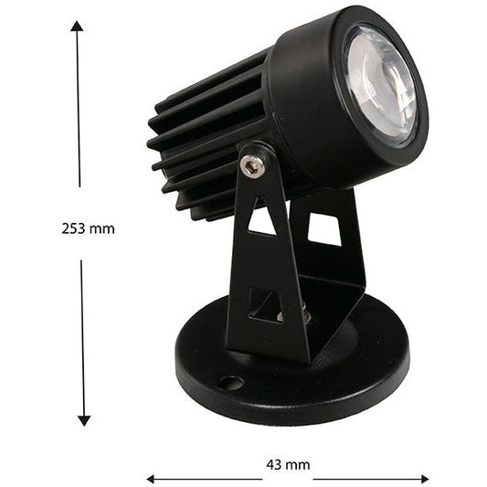 LAMP. LED EXT. PISO NEGRO 1L 5W 85-265V 3000K CONVERTIBLE