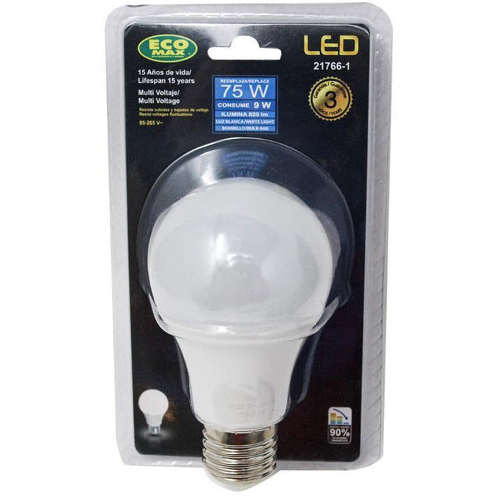 BOMBILLO LED A60 E27 9W 85-265V 6500K