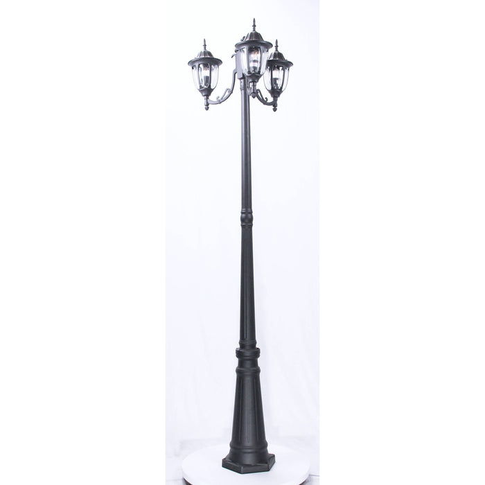 Lámpara Exterior  Poste Negro 3L E27 100W