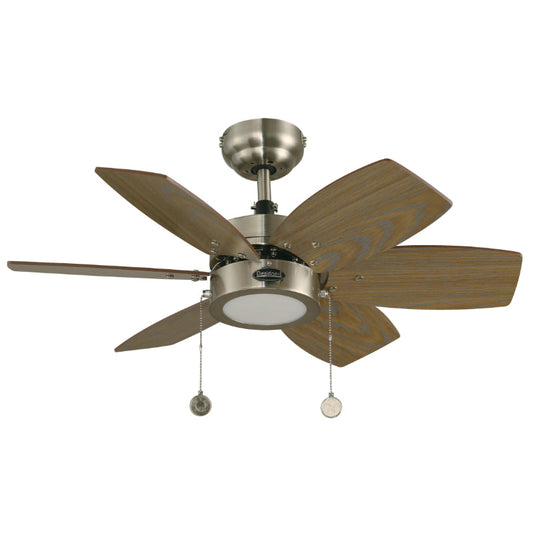 VENTILADOR LED DE TECHO 32" NIQUEL SATINADO 12W 6000K