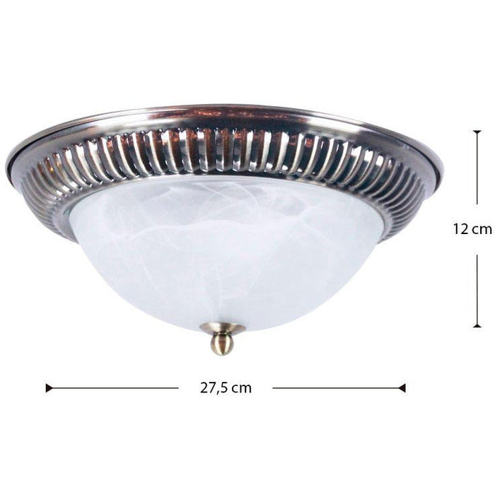 LAMP. TECHO BRONCE ANTIGUO 1L E27 60W (2 PIEZAS)