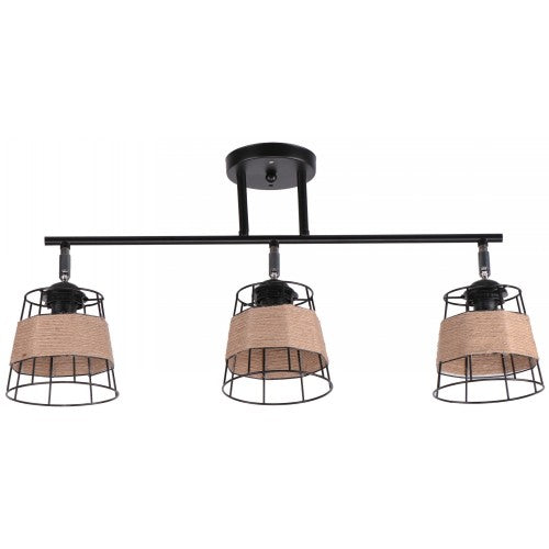 Lámpara Techo Negro 3L E27 40W
