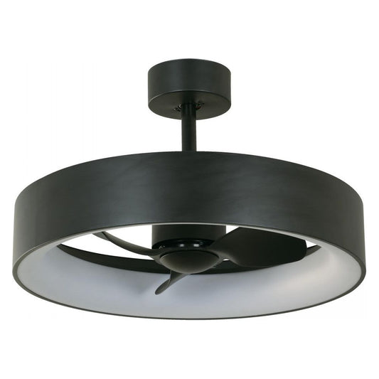 VENTILADOR LED DE TECHO 24" NEGRO DC 36W 3000/4000/6500K CCT C/R