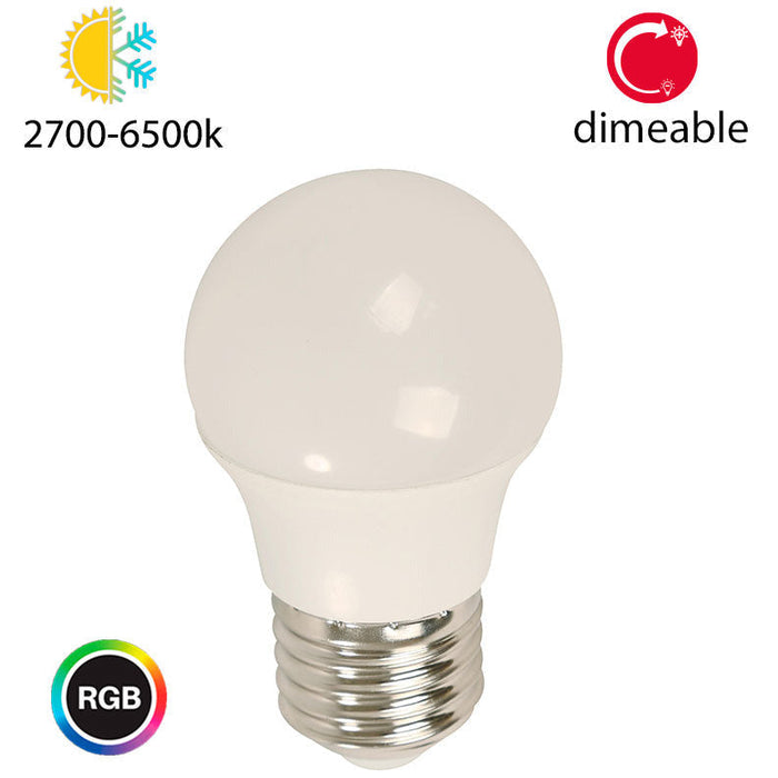 BOMBILLO LED INTELIGENTE G45 E27 5W 120V 2700-6500+RBG (BLUETOOTH)