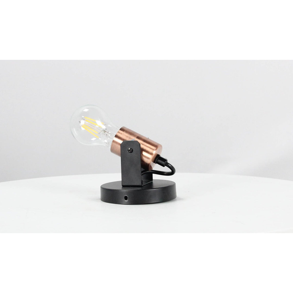 LAMP. PARED NEGRO+COBRE ANTIGUO 1L E27 60W