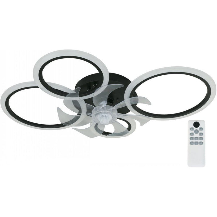 VENTILADOR LED DE TECHO DC 24" NEGRO 35W 3000/4000/6500K ATENUABLE