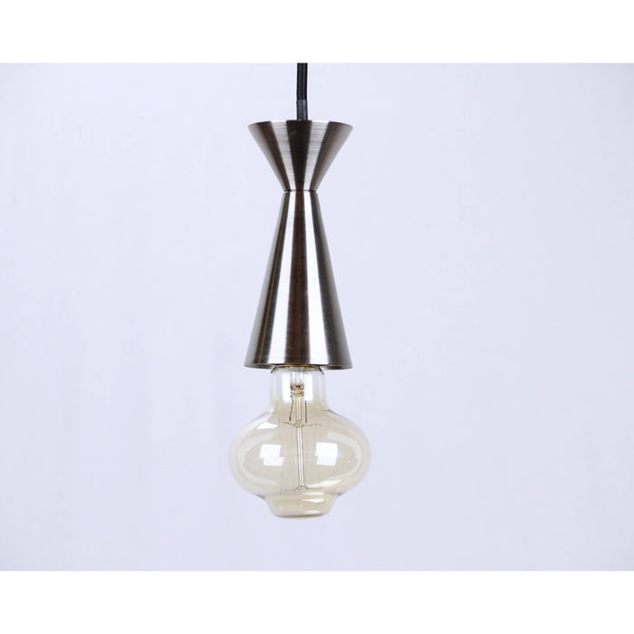 LAMP. COLGANTE NÍQUEL SATINADO 1L E27 60W