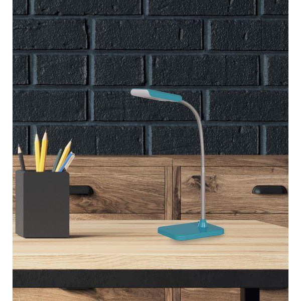 LAMP. LED ESCRITORIO AZUL Y PLATA 1L 3W 100-240V 6000K