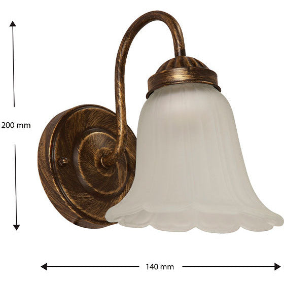 LAMP. PARED BRONCE ANTIGUO 1L E27 60W