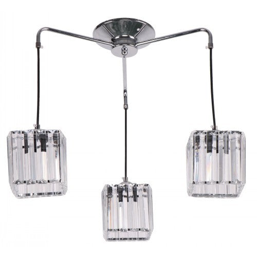 LAMP. TECHO CROMO 3L E27 40W